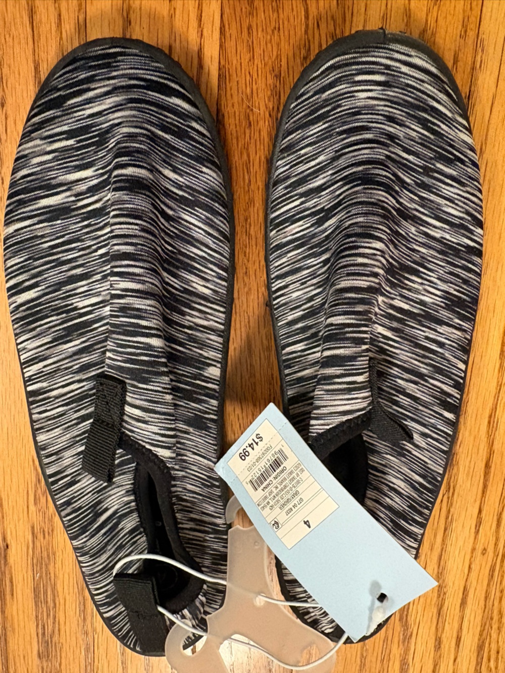 Cat & Jack Black and White Space-Dye Slip-On water shoes